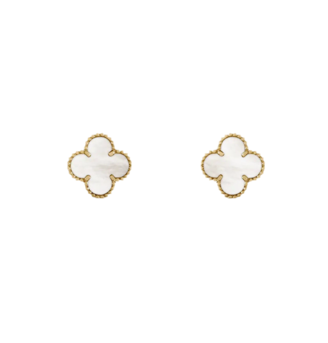 White Charm Stud Earrings