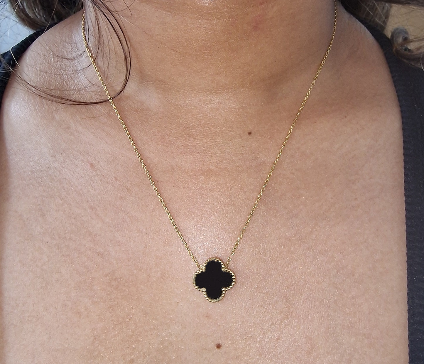 Black charm necklace