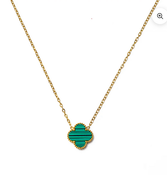 Green charm necklace