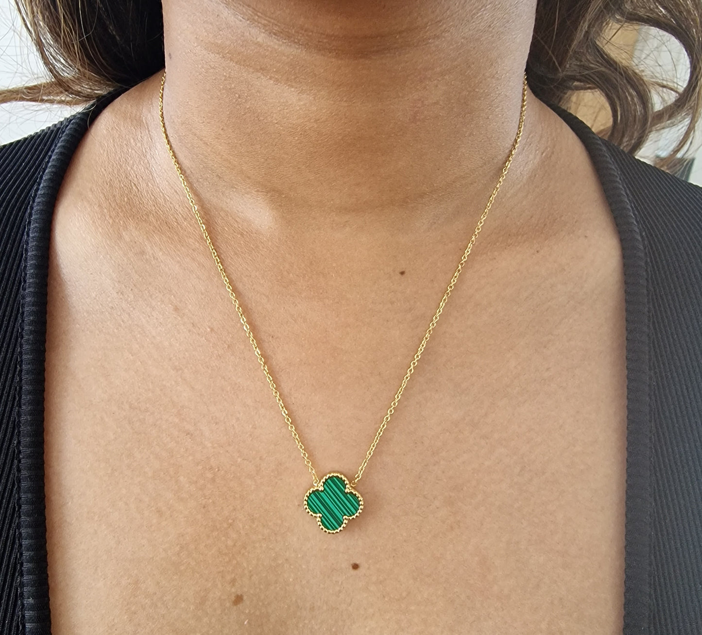 Green charm necklace