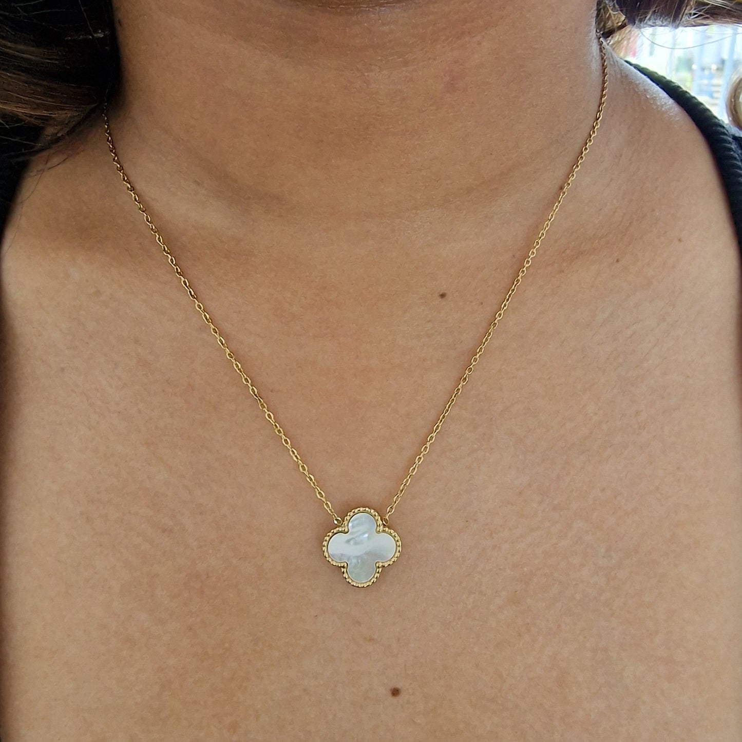 White charm necklace