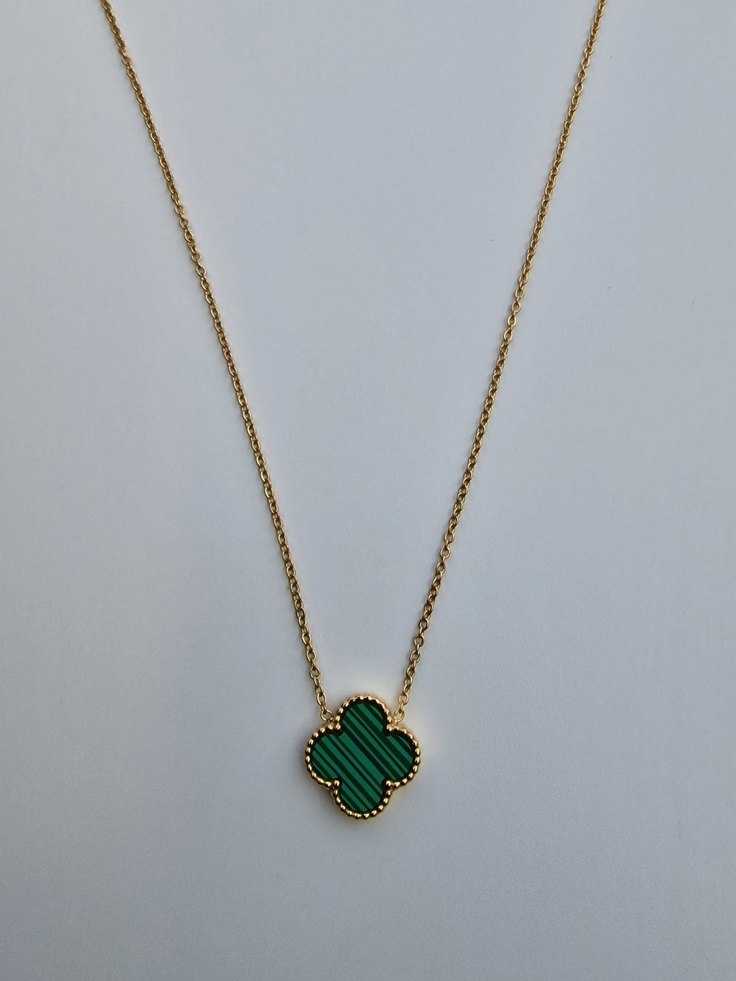 Green charm necklace
