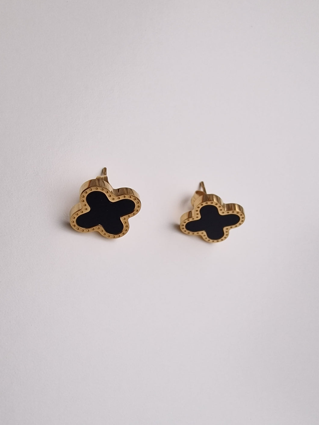 Black Charm Stud Earrings