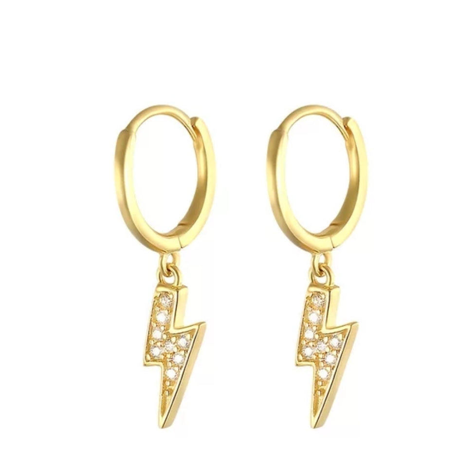 Lightning Huggie Earrings